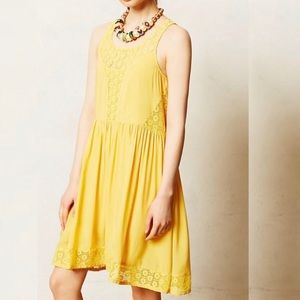 Anthropologie mustard yellow dress